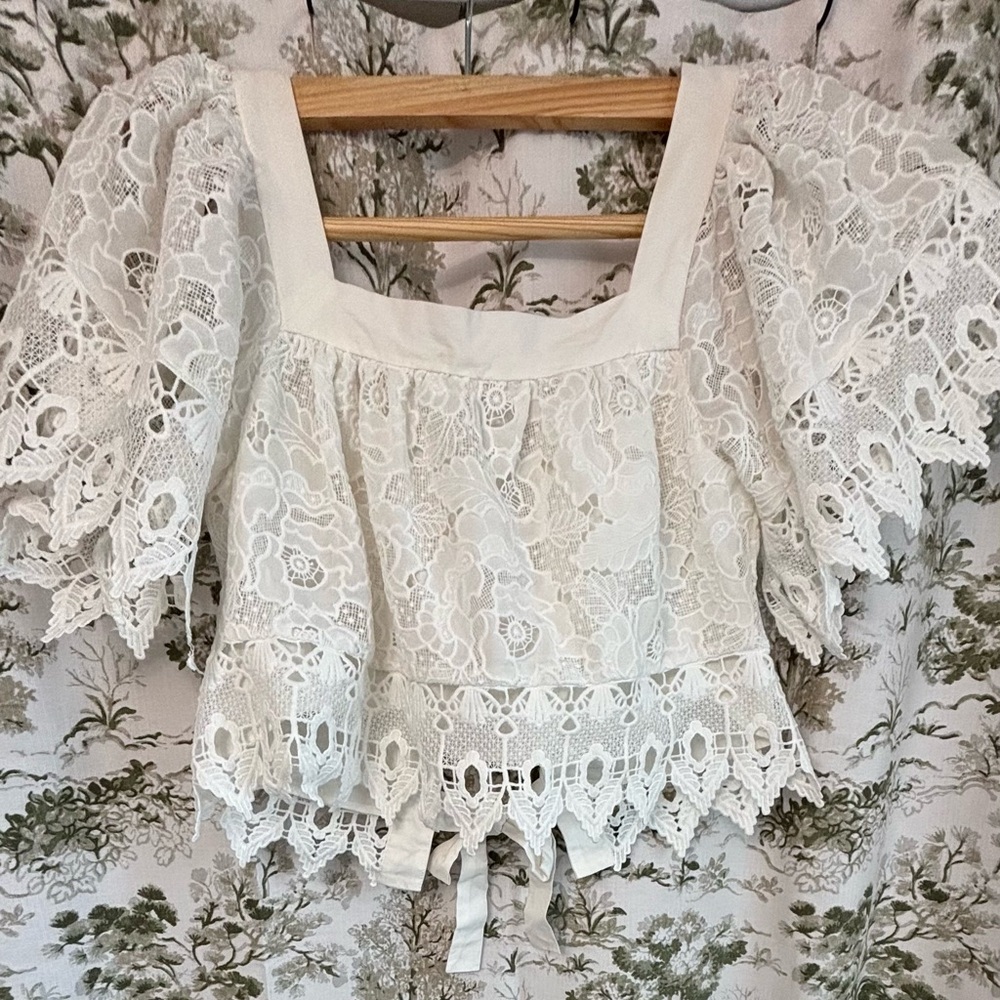 Elegant Lace Women Top - White